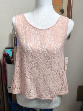 Frenchi Pink Lace Camisole Tank